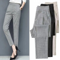 Phù Hợp Với Quần Nữ Hậu Cung Quần Nữ Vải Lanh Cotton Nữ Quần Dài Mắt Cá Chân Quần Nữ 2023 Xuân Hè Làm Việc Chuyên Nghiệp Rời Ôm Hơn Nhìn Cao Cấp Quần Thẳng Quần Skinny Quần Dài Phù Hợp Với Nữ