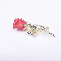 [Phụ kiện] 10k chiếc ghim hoa hồng, ghim hoa ngực, bộ sưu tập áo cardigan thanh lịch, lá đỏ xanh, chống lộ, sang trọng