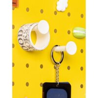 Phụ kiện bảng đục lỗ - Bộ 2 móc vít cố định màu đen và trắng