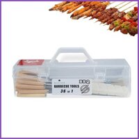 Phụ Kiện BBQ Ngoài Trời Bộ 36 Xiên Thìa Inox Cho Thịt Nướng Gourmet Đầu Bếp Lửa Trại Tôm Ngô notavn
