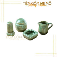 Phụ kiện bộ ấm chén hoả biến men thiên thanh gốm sứ Bát Tràng