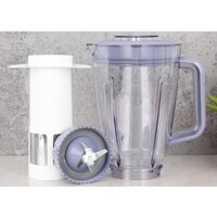 Phụ kiện - Bộ Dao 4 lưỡi kèm gioăng và cối sinh tố nhựa có nắp máy xay Philip HR2221 HR2222 HR2223
