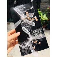 Phụ kiện cài tóc cô dâu , cặp cài thủ công