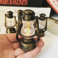 Phụ kiện cảnh chơi đồ ăn thu nhỏ cho nhà búp bê, đèn dầu hỏa vintage có thể thắp sáng, vật liệu DIY, đồ trang trí