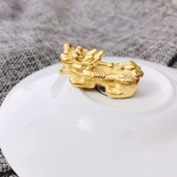 Phụ kiện Charm Tỳ Hưu (Bạc Mạ Vàng) dùng xỏ Vòng Đá Phong Thủy