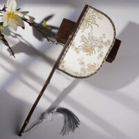 Phụ kiện cổ phong cách tiên khí quạt chụp ảnh Hán phục áo choàng Quạt trúc tím cán dài tua rua đạo cụ Trung Quốc mới cổ