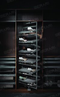 Phụ kiện của tủ áo -  Kệ để giày thông minh bề mặt bọc da cao cấp loại 10 tầng mã GW010-10 thương hiệu Gerari