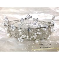 Phụ kiện cưới 2 chức năng vừa là vương miện vừa làm bờm cài