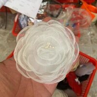 Phụ kiện cưới Giang - cài tóc - kẹp hoa voan cài tóc cô dâu hàng thủ công - Đỏ đô,Voan cổ duy băng