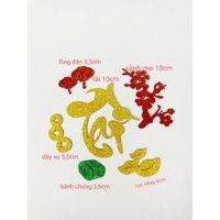 phụ kiên dán dừa,dán bưởi,dán dưa (10bộ) phụ kiện trang trí tết, oản,met