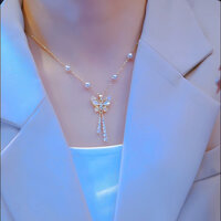 Phụ kiện dây chuyền cho phụ nữ, dây chuyền bướm bằng thép titan, thiết kế niche, đá mắt mèo, mặt dây chuyền cao cấp, choker mới BM2X