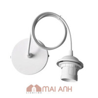 Phụ Kiện Đèn – Bộ Dây Đui Đế Ốp Trần Màu Trắng Treo Thả Đèn