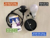 Phụ kiện đèn thả trần (Đui đèn + đế gắn trần + dây 1m + bóng led)