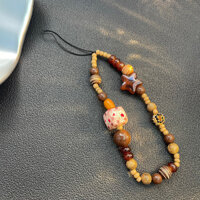 Phụ Kiện Điện Thoại Di Động Gấu Vuông Dây Xích Điện Thoại Di Động ins Phong Cách Gỗ Vỏ Điện Thoại Dây Niche Móc Khóa Thu Đông Đồ Trang Trí ccd Camera Nữ