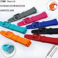 Phụ kiện đồng hồ cho Swatch Dây đeo silicon mềm Khóa dây đeo cao su 17mm19mm Vòng đeo tay thể thao nam và nữ