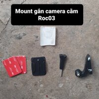 Phụ kiện gắn camera lên giữa cằm nón fullface ROC03 dùng quay vlog - Bộ mount gắn camera Gopro lên fullface ROC 03