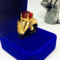 Phụ kiện giá rẻ Nhẫn mặt đá mã não mạ vàng cao cấp MS01 ( màu đỏ)