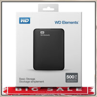 PHỤ KIỆN GIÁ TẠI KHO ▄ Ổ cứng di động HDD 2.5 inch WD Elements 500Gb ( Đen ) New Chính Hãng 100% - Fullbox tặng kèm bao