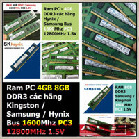 PHỤ KIỆN GIÁ TẠI KHO ▄ Ram Samsung / Kingston / Hynix 4GB / 8GB DDR3 Bus 1600MHz PC3 - 12800 1.5V Dùng Cho PC Desktop