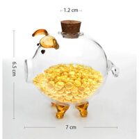 Phụ Kiện - Heo Thuỷ Tinh - Heo hũ đựng V.àng - Lợn tiết kiệm đựng Hạt Đậu V.àng - Làm Giàu - Heo đựng nhẫn, hạt c harm