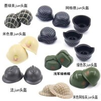 Phụ kiện hình khối quân đội, mũ bảo hiểm, mũ, bộ phận đeo, hạt nhỏ, in pad, đồ chơi trẻ em lắp ráp thủ công