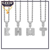[PHỤ KIỆN HIPHOP] Mặt dây chuyền chữ cái H, T, M, K + Tặng kèm dây chuyền / Cube zirconium Letter chain H, T, M, K