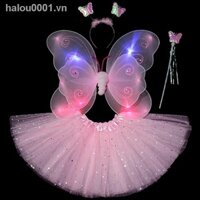 Phụ kiện hóa trang công chúa hình đôi cánh bướm bướm có đèn led đeo sau lưng cho bé gái