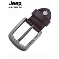 Phụ kiện khóa thắt lưng da thật JEEP, khóa thắt lưng da bò nguyên chất lớp trên, khóa thắt lưng nam màu đen 3.8CM