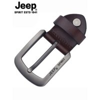 Phụ kiện khóa thắt lưng da thật JEEP, khóa thắt lưng da bò nguyên chất lớp trên, khóa thắt lưng nam màu đen 3.8CM