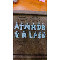 Phụ Kiện Mặt Dây chuyền Mặt Chữ Cái M0117 Đủ Trang Sức Bạc Xi Bạch Kim