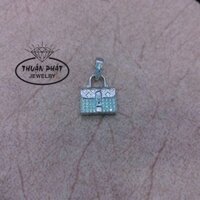 Phụ kiện mặt dây chuyền nữ hình túi sách sang trọng trang sức bạc xi kim M0104