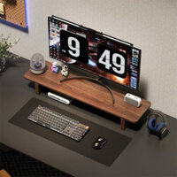 Phụ kiện máy tính  kệ để máy tính + laptop chân về gỗ decor bàn làm việc ( nhận làm theo kích thước yêu cầu ) - Hàng mới
