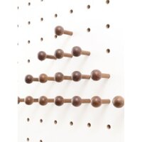 Phụ kiện móc pegboard vân gỗ iwood, móc que diêm, lỗ tròn 15mm, gỗ đen óc chó nguyên khối, peg lưu trữ