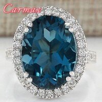Phụ Kiện Mới Thanh Lịch Nữ Trứng Con Công Xanh Zircon Nhẫn Kỷ Niệm Kỷ Niệm 925 Nhẫn Bạc Nữ