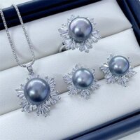 Phụ Kiện Ngọc Trai DIY Mạ Vàng 18K Đồng Dày Mạ Vàng Bông Tuyết Phong Cách Chữ T Zircon Mặt Dây Chuyền Vòng Earnail Bộ Chân Đế Trống
