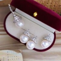 Phụ kiện ngọc trai DIY Mặt dây chuyền nữ hoàng tuyết vàng 18K S925 Bộ nhẫn kiếm tiền kim bạc