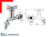 Phụ kiện nhà tắm Hafele 495.61.020 vòi lạnh gắn tường có đầu răng