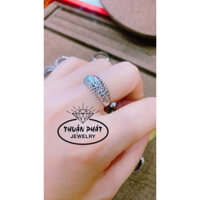 Phụ Kiện Nhẫn Nữ N030 Mo Cắt Máy 9D Trang Sức Đeo Tay Bạc Ý Xi Kim Sáng Chiếu- Bạc Thuận Phát