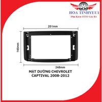 Phụ kiện nội thất: Mặt dưỡng lắp màn hình cho xe Chevrolet Captiva 2008-2012, kèm giắc zin theo xe.