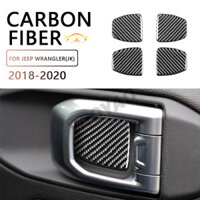 Phụ Kiện Nội Thất Ô Tô Cho Xe Jeep Wrangler JL 2018-2020 Sợi Carbon Xe Nắp Cửa Công Tắc Tay Cầm Bên Trong Cửa Bát Miếng Dán