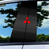 Phụ Kiện Ô Tô 2 Chiếc PET Kim Cương Lưới Kết Cấu Xe Cửa Sổ Miếng Dán B Trụ Viền Dành Cho Mitsubishi X-pander Pajero L300 Triton Galant Asx Lancer L200 Diamante