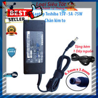 PHỤ KIỆN  Sạc Laptop Toshiba 15V - 5A -75W Đầu sạc 6.3mmx3.0mm [pt]Tặng kèm dây nguồn (Adapter Toshiba 15V 5A)Bảo hành 1