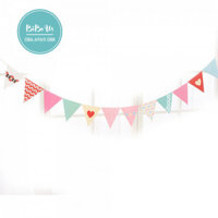 Phụ Kiện Sinh Nhật - Trang Trí Lều - Dây Cờ Tam Giác  - Trái Tim