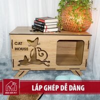 [Phụ kiện thú cưng]  Nhà gỗ cho chó mèo BHP8 Size lớn phủ men bóng chống thấm nước  | Đẹp - Bền - Giá Rẻ "Pet's Paradise