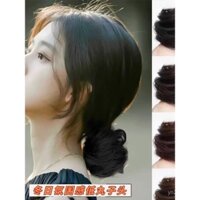Phụ kiện tóc búi thấp cho phụ nữ, băng đô tóc thật, búi tóc phong cách cổ điển Hanfu, phụ kiện tóc bồng bềnh tự nhiên, công cụ tạo kiểu tóc lười