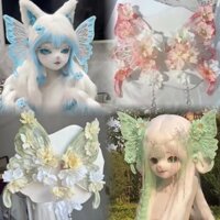 Phụ kiện tóc ép lưng, đầu thú siêu tiên, cosplay lụa, kẹp tóc búp bê đa năng, tua rua, cạnh bướm lớn