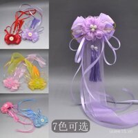 Phụ kiện tóc Hanfu, nơ cổ tích, tua dài cho bé gái, trang trí tóc phong cách cổ điển, hoa công chúa, kẹp tóc kiểu Trung Quốc