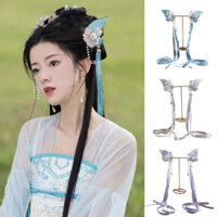 Phụ Kiện Tóc Hanfu Phong Cách Cổ Xưa Bướm Ren Ruy Băng Viền Kẹp Tóc HOT