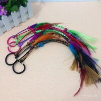 Phụ kiện tóc lông vũ Bohemian trực tiếp từ nhà máy, tóc giả đuôi ngựa đầy màu sắc, bím tóc xoắn, phụ kiện tóc cá tính, dreadlocks