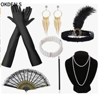 Phụ kiện tóc OKDEALS, Cosplay 1920 Lông vũ Mũ đội đầu, Vintage Great Gatsby Party Charleston Trang phục Flapper Tóc Dây buộc tóc